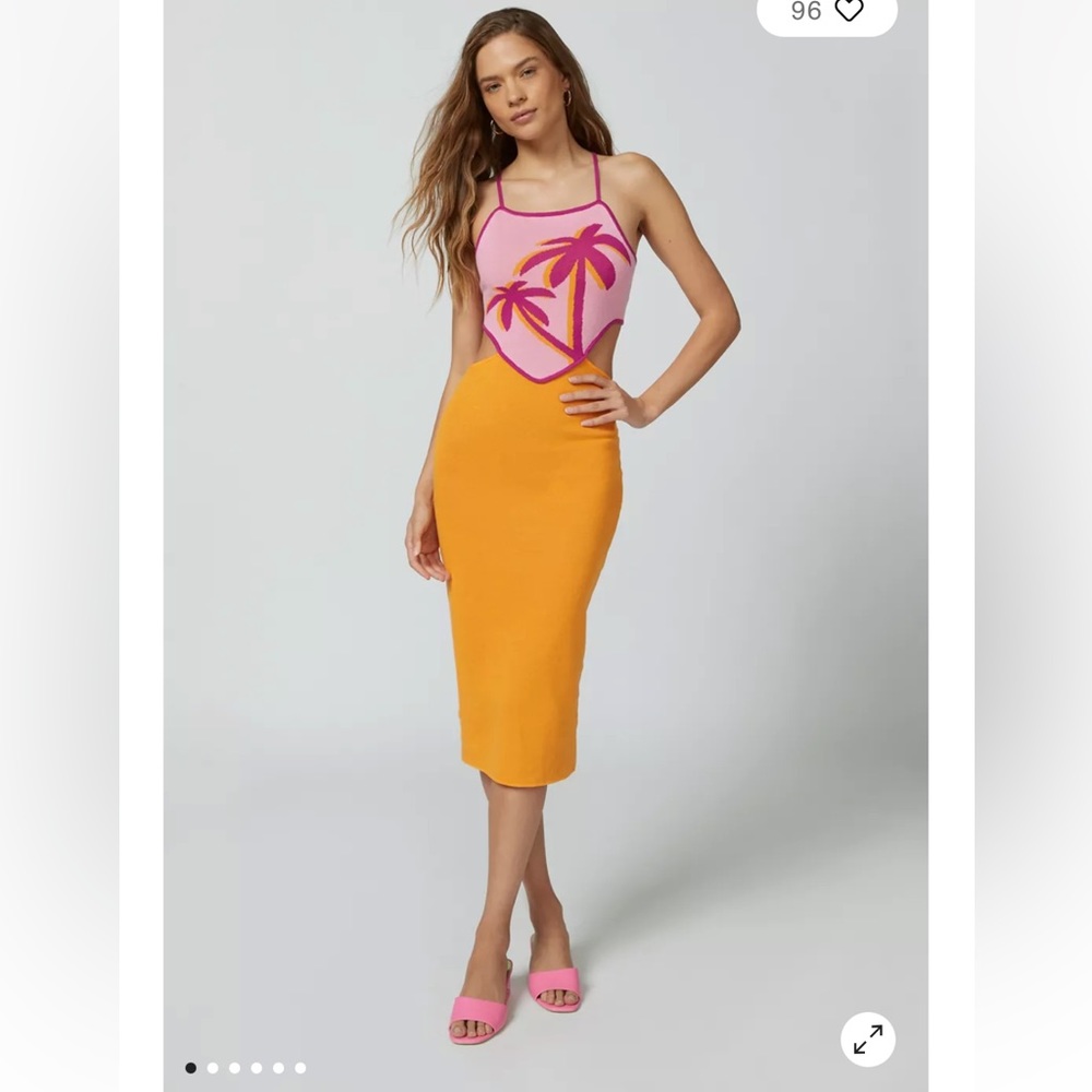 🌺🌴🧡Another Girl Palm Tree Knit Midi Free People🧡🌴🌺